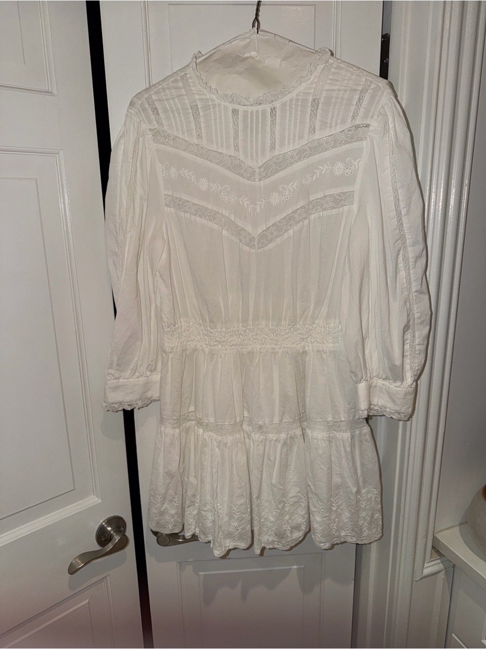 LoveShackFancy Ivory Embroidered Lace Blouse - Picture 1 of 3